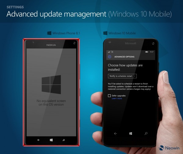 先进更新管理（只有Windows 10 Mobile有）