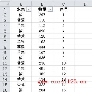 添加序号辅助列