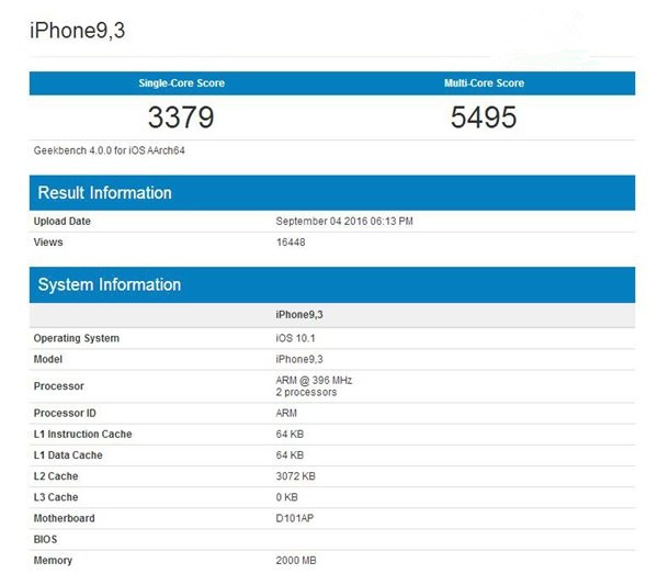 iPhone7/7 Plus跑分多少 iPhone7/7 Plus跑分出炉