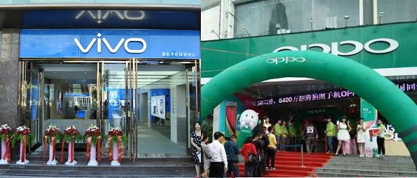 去年是华为,今年则换成了步步高两兄弟oppo和vivo