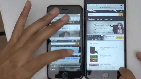 iPhone7与iPhone7 Plus运行速度对比视频：差别甚微