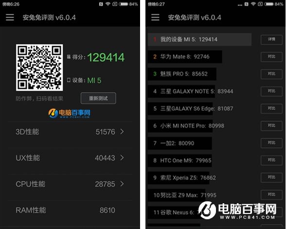 诺基亚6和小米5性能哪个好 屏幕与跑分对比