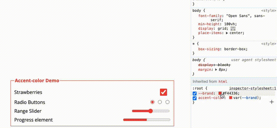 现代 CSS 解决方案:accent-color 强调色