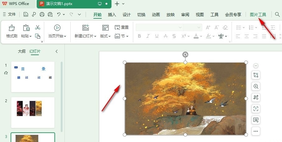 WPS调整PPT图片对比度以及亮度方法