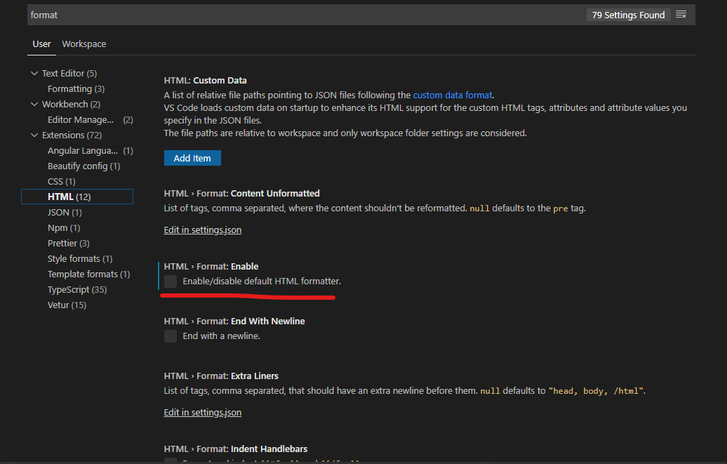 vscode中保存后html自动格式化问题的解决方法