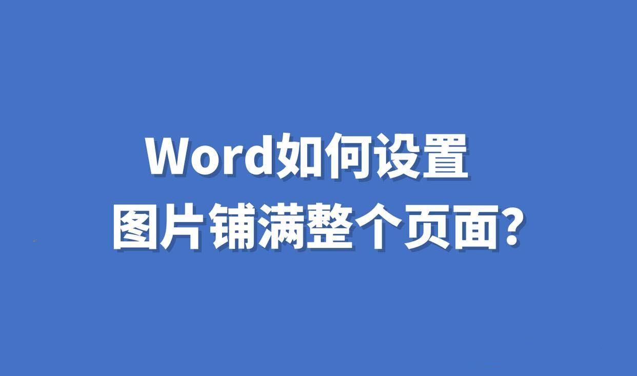 Word文档插入图片设置铺满整页的方法步骤
