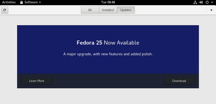 Fedora 24升级至最新的Fedora 25版的教程